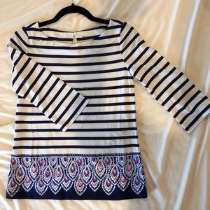 Lilly Pulitzer waverly top in Serene striped navy